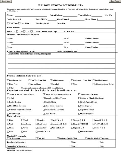 workplace injury report form template